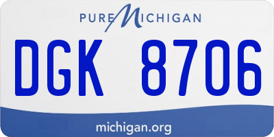 MI license plate DGK8706