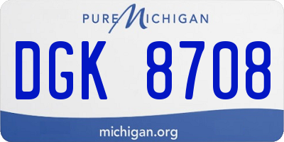 MI license plate DGK8708