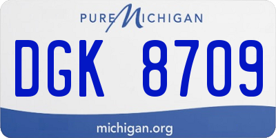 MI license plate DGK8709