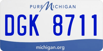 MI license plate DGK8711