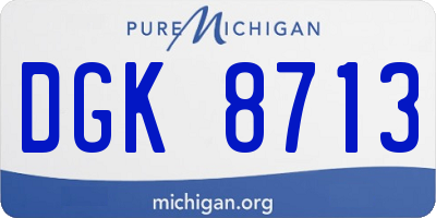 MI license plate DGK8713