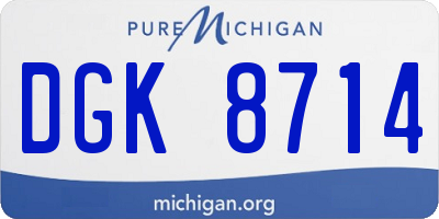 MI license plate DGK8714