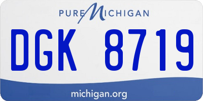 MI license plate DGK8719