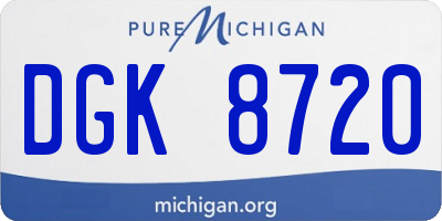 MI license plate DGK8720