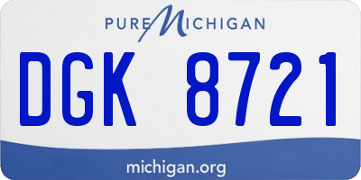 MI license plate DGK8721