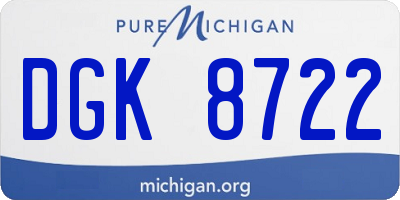 MI license plate DGK8722