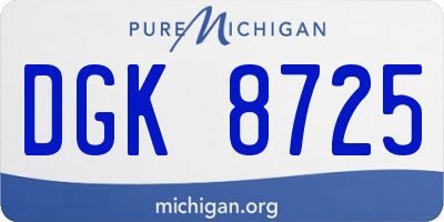 MI license plate DGK8725