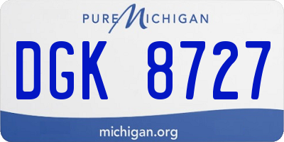 MI license plate DGK8727