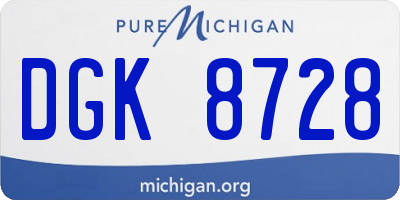 MI license plate DGK8728