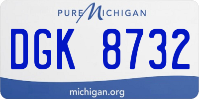 MI license plate DGK8732