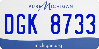 MI license plate DGK8733