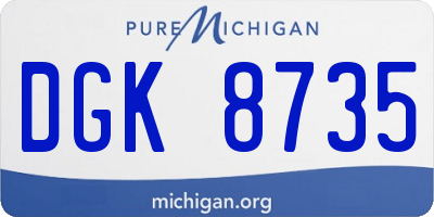 MI license plate DGK8735