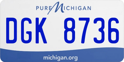 MI license plate DGK8736