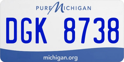 MI license plate DGK8738