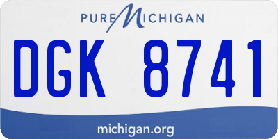 MI license plate DGK8741