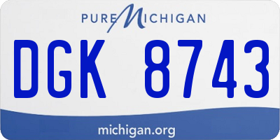 MI license plate DGK8743