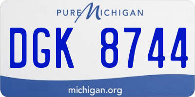 MI license plate DGK8744