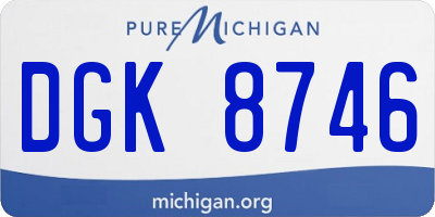 MI license plate DGK8746