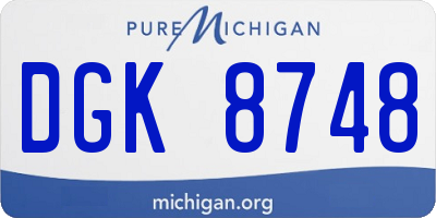MI license plate DGK8748