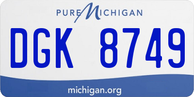 MI license plate DGK8749