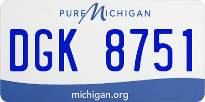 MI license plate DGK8751
