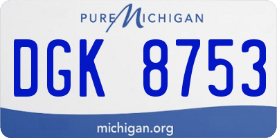 MI license plate DGK8753
