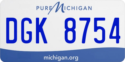 MI license plate DGK8754