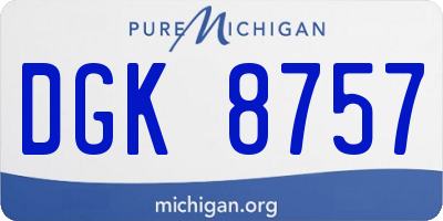MI license plate DGK8757
