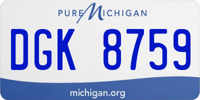 MI license plate DGK8759