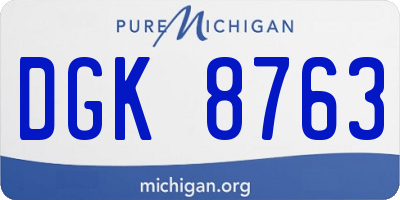 MI license plate DGK8763