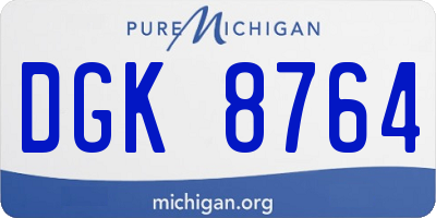 MI license plate DGK8764