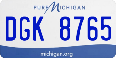 MI license plate DGK8765