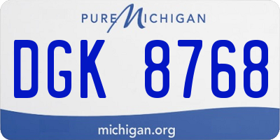 MI license plate DGK8768