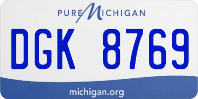 MI license plate DGK8769
