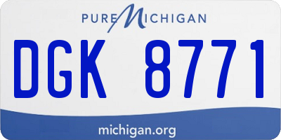 MI license plate DGK8771