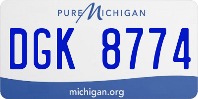MI license plate DGK8774
