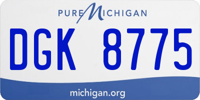 MI license plate DGK8775