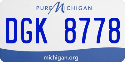 MI license plate DGK8778