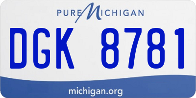 MI license plate DGK8781