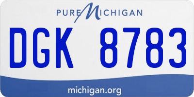 MI license plate DGK8783