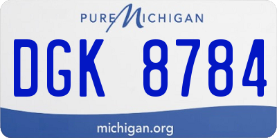 MI license plate DGK8784