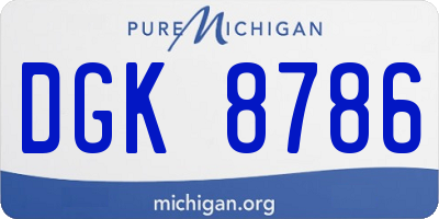 MI license plate DGK8786