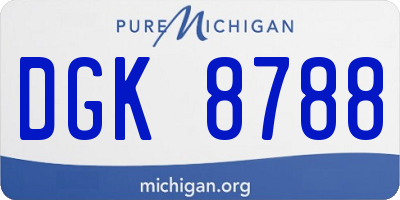 MI license plate DGK8788