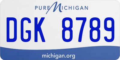 MI license plate DGK8789