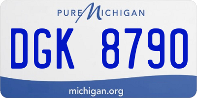 MI license plate DGK8790