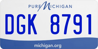 MI license plate DGK8791