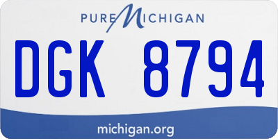 MI license plate DGK8794