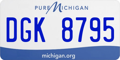 MI license plate DGK8795