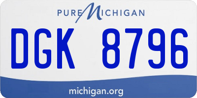MI license plate DGK8796
