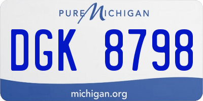 MI license plate DGK8798